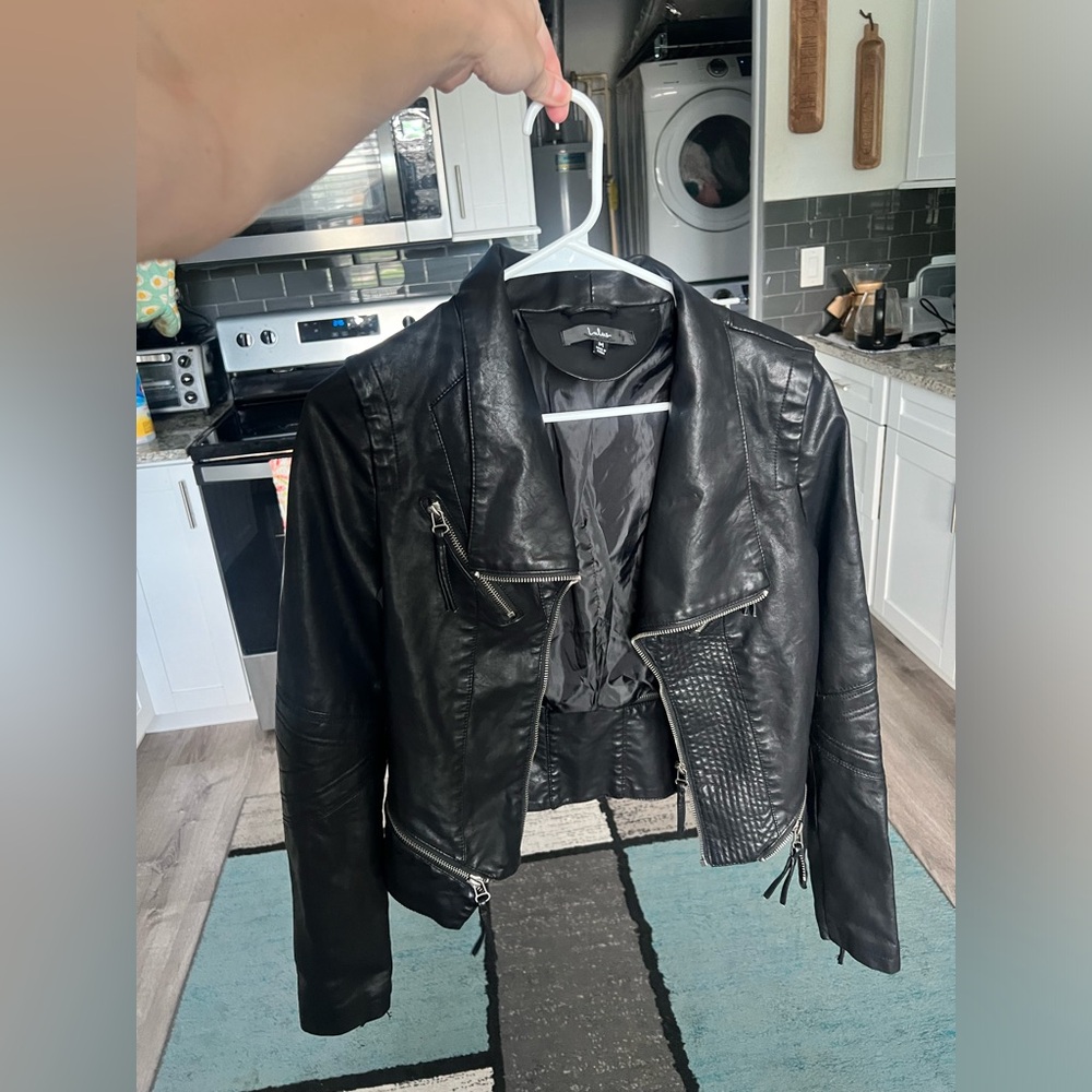 Size M, Lulu’s, Black Vegan Leather Jacket
